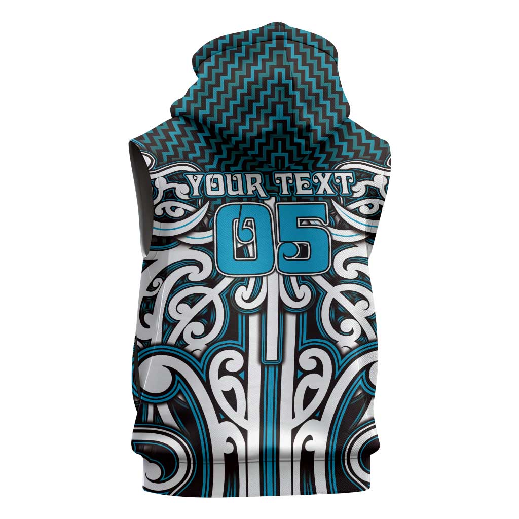 Custom Aotearoa Ngati Porou Sleeveless Zip Hoodie Maori Tribal Pattern Mix Poutama LT05 - Polynesian Pride