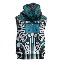 Custom Aotearoa Ngati Porou Sleeveless Zip Hoodie Maori Tribal Pattern Mix Poutama LT05 - Polynesian Pride