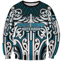 Custom Aotearoa Ngati Porou Sweatshirt Maori Tribal Pattern Mix Poutama