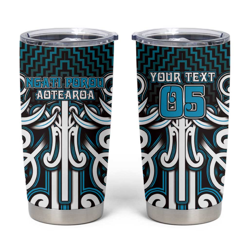 Custom Aotearoa Ngati Porou Tumbler Cup Maori Tribal Pattern Mix Poutama