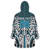 Custom Aotearoa Ngati Porou Wearable Blanket Hoodie Maori Tribal Pattern Mix Poutama LT05 - Polynesian Pride