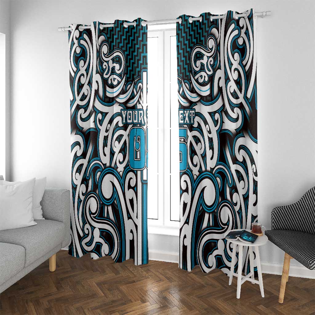 Custom Aotearoa Ngati Porou Window Curtain Maori Tribal Pattern Mix Poutama