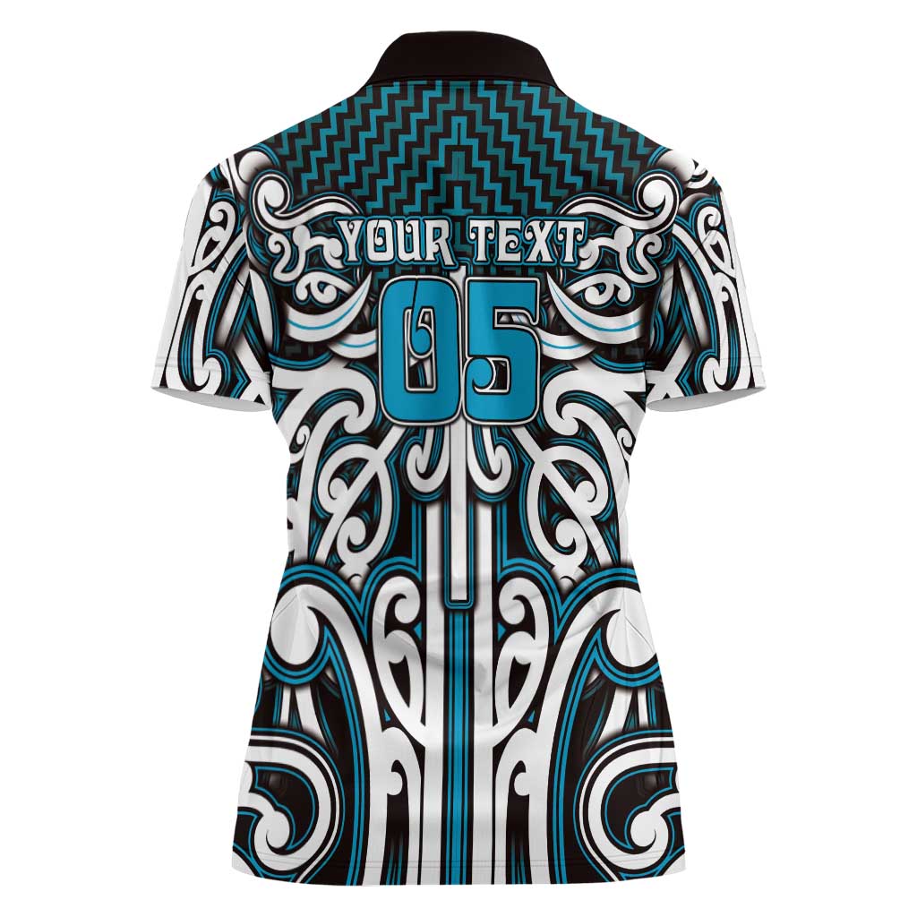 Custom Aotearoa Ngati Porou Women Polo Shirt Maori Tribal Pattern Mix Poutama LT05 - Polynesian Pride