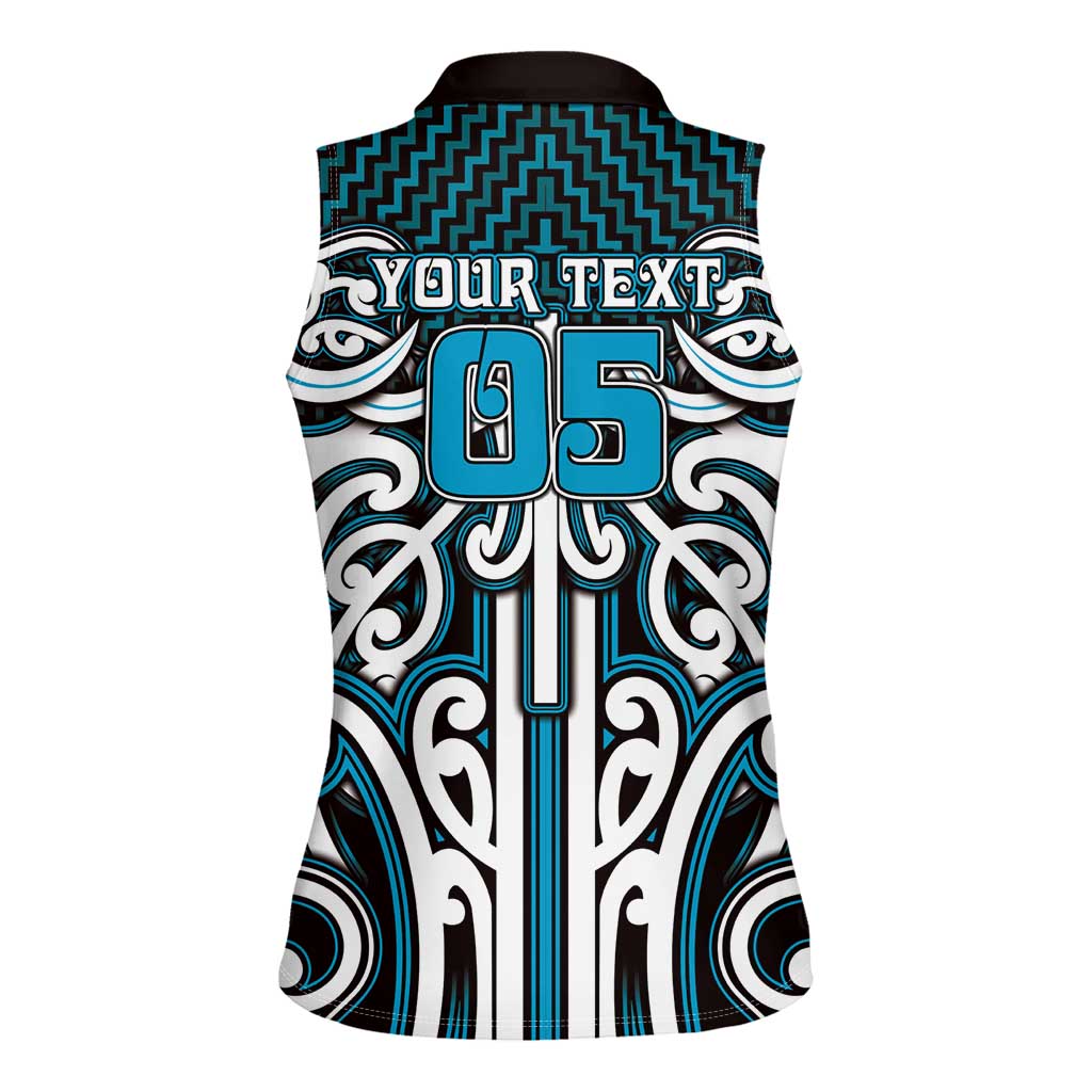 Custom Aotearoa Ngati Porou Women Sleeveless Polo Shirt Maori Tribal Pattern Mix Poutama LT05 - Polynesian Pride