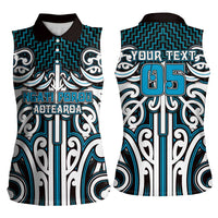 Custom Aotearoa Ngati Porou Women Sleeveless Polo Shirt Maori Tribal Pattern Mix Poutama LT05 - Polynesian Pride