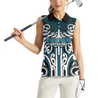 Custom Aotearoa Ngati Porou Women Sleeveless Polo Shirt Maori Tribal Pattern Mix Poutama LT05 - Polynesian Pride
