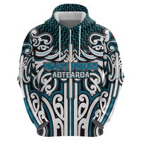 Custom Aotearoa Ngati Porou Zip Hoodie Maori Tribal Pattern Mix Poutama