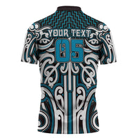 Custom Aotearoa Ngati Porou Zipper Polo Shirt Maori Tribal Pattern Mix Poutama LT05 - Polynesian Pride