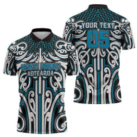 Custom Aotearoa Ngati Porou Zipper Polo Shirt Maori Tribal Pattern Mix Poutama LT05 - Polynesian Pride