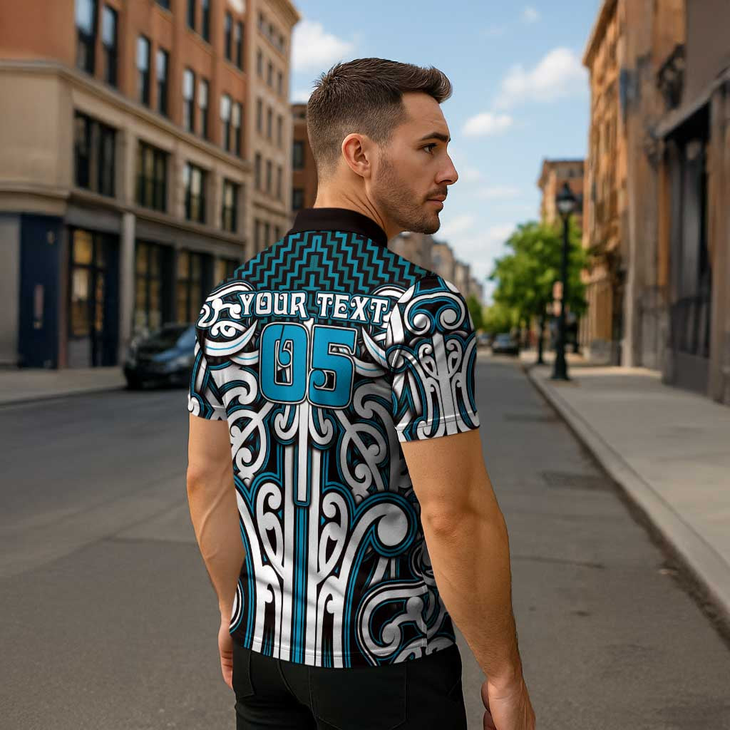 Custom Aotearoa Ngati Porou Zipper Polo Shirt Maori Tribal Pattern Mix Poutama LT05 - Polynesian Pride