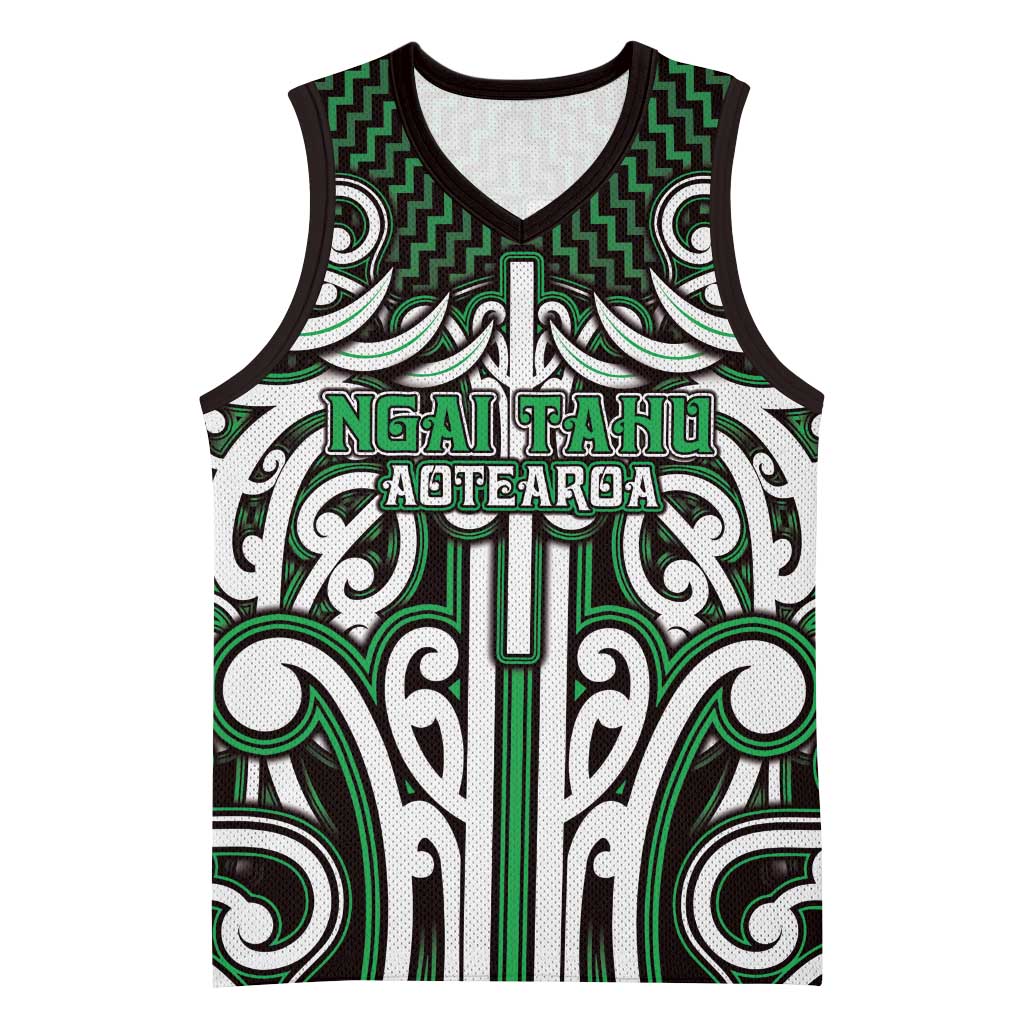 Custom Aotearoa Ngai Tahu Basketball Jersey Maori Tribal Pattern Mix Poutama