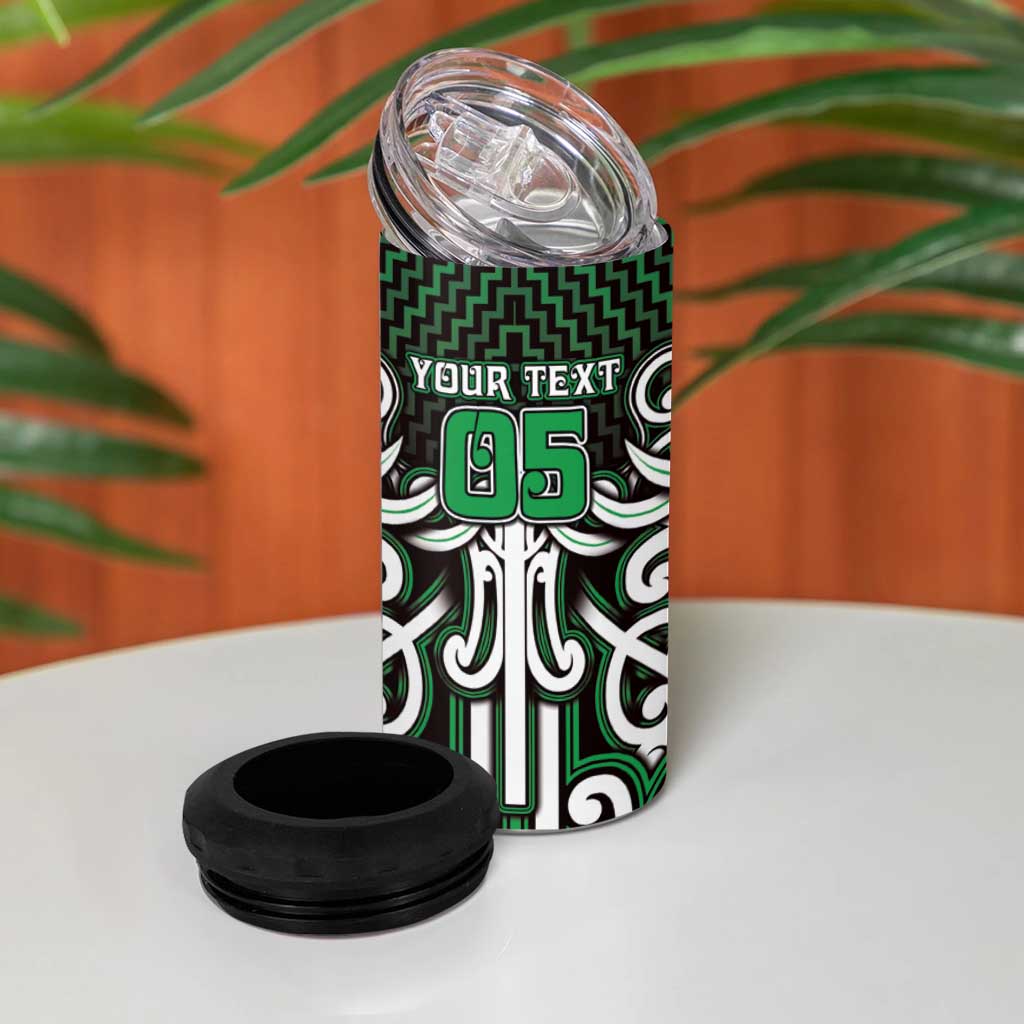 Custom Aotearoa Ngai Tahu 4 in 1 Can Cooler Tumbler Maori Tribal Pattern Mix Poutama