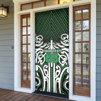 Custom Aotearoa Ngai Tahu Door Cover Maori Tribal Pattern Mix Poutama