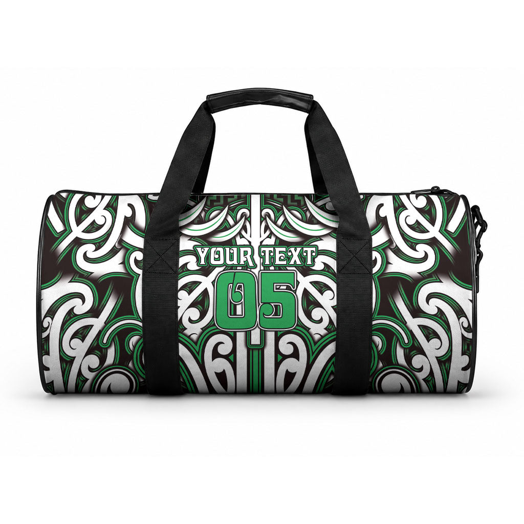 Custom Aotearoa Ngai Tahu Duffle Bag Maori Tribal Pattern Mix Poutama LT05 One size Green - Polynesian Pride