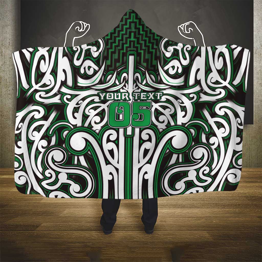 Custom Aotearoa Ngai Tahu Hooded Blanket Maori Tribal Pattern Mix Poutama
