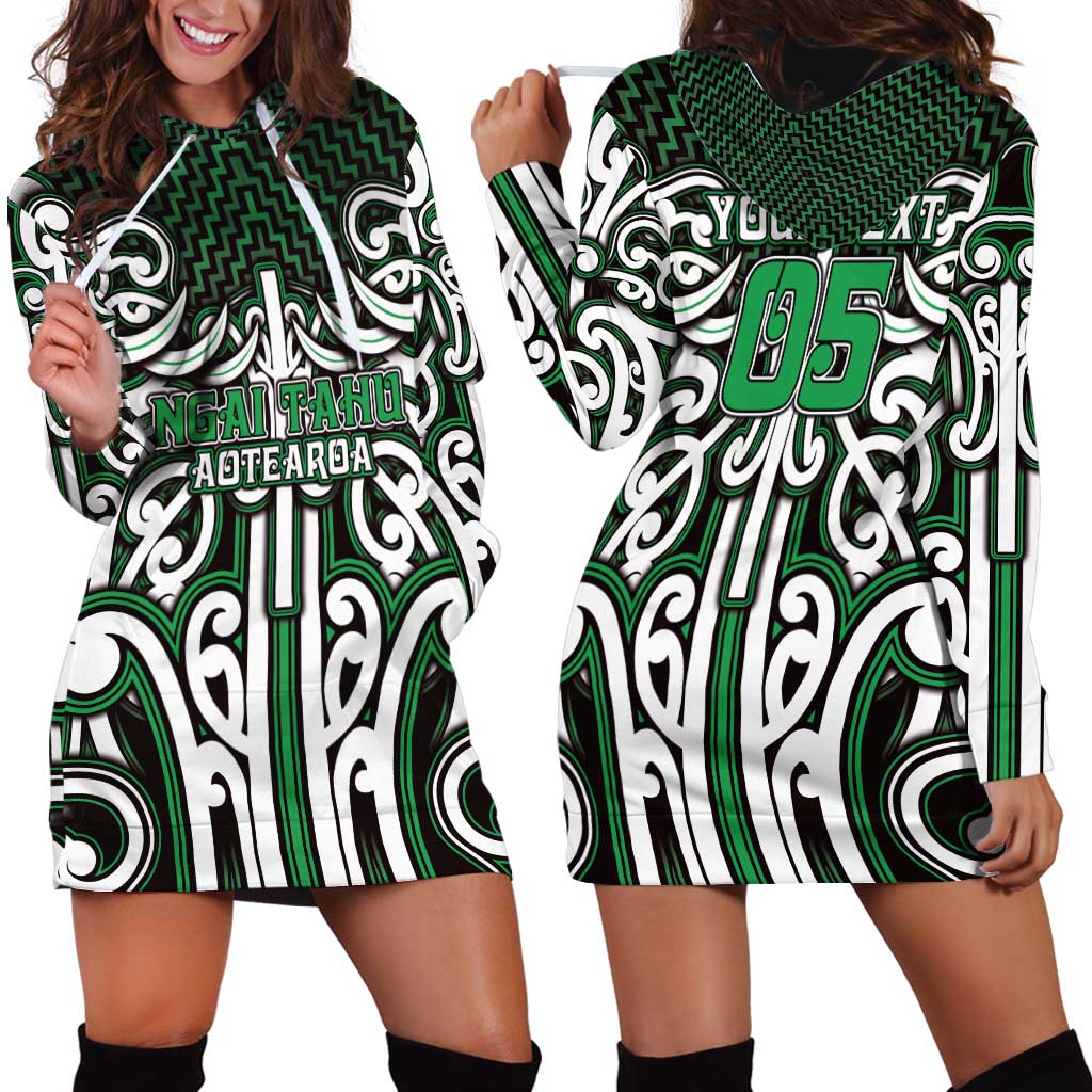 Custom Aotearoa Ngai Tahu Hoodie Dress Maori Tribal Pattern Mix Poutama