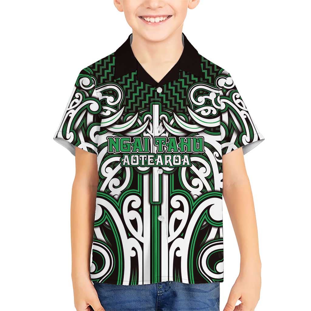 Custom Aotearoa Ngai Tahu Kid Hawaiian Shirt Maori Tribal Pattern Mix Poutama