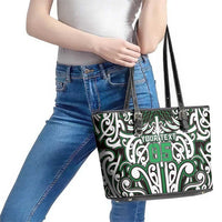 Custom Aotearoa Ngai Tahu Leather Tote Bag Maori Tribal Pattern Mix Poutama LT05 - Polynesian Pride