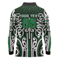 Custom Aotearoa Ngai Tahu Long Sleeve Polo Shirt Maori Tribal Pattern Mix Poutama LT05 - Polynesian Pride