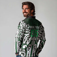 Custom Aotearoa Ngai Tahu Long Sleeve Polo Shirt Maori Tribal Pattern Mix Poutama LT05 - Polynesian Pride