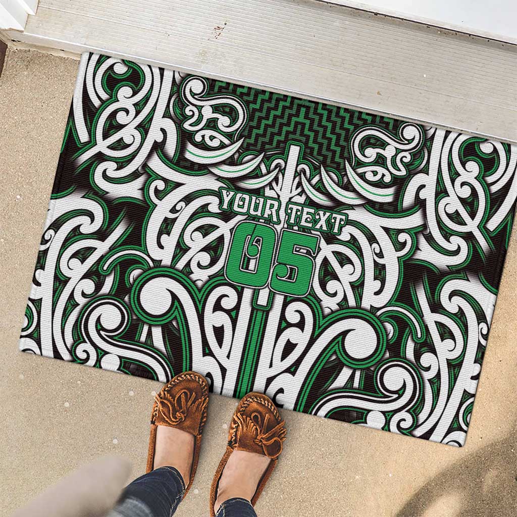Custom Aotearoa Ngai Tahu Rubber Doormat Maori Tribal Pattern Mix Poutama
