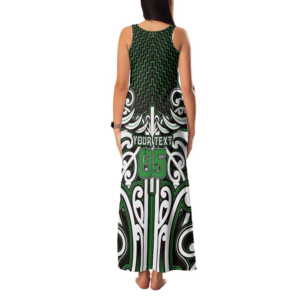 Custom Aotearoa Ngai Tahu Tank Maxi Dress Maori Tribal Pattern Mix Poutama