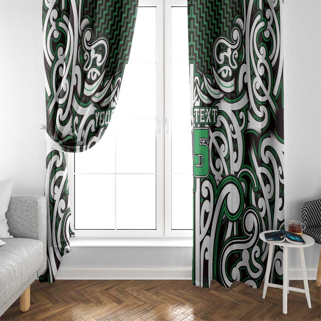 Custom Aotearoa Ngai Tahu Window Curtain Maori Tribal Pattern Mix Poutama