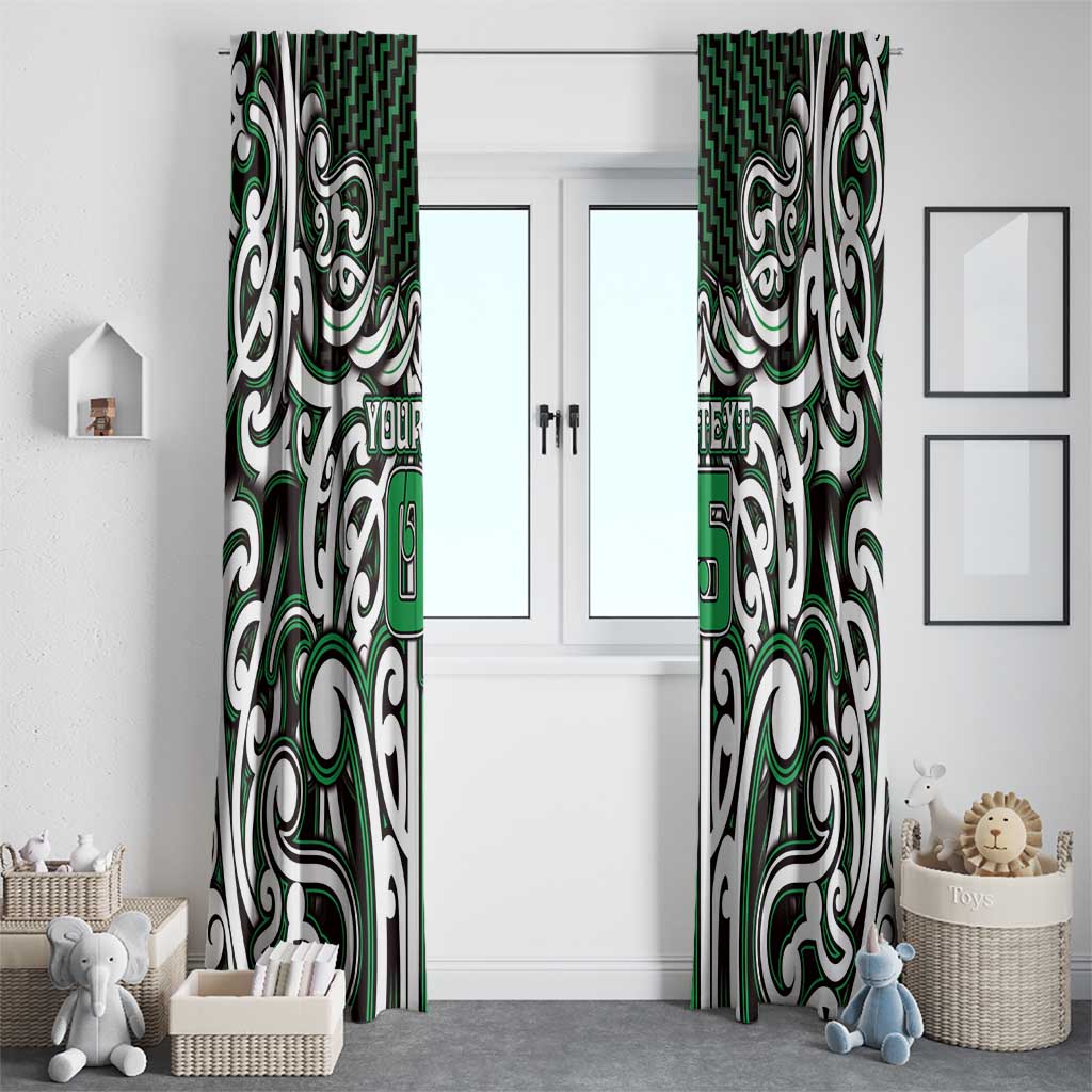 Custom Aotearoa Ngai Tahu Window Curtain Maori Tribal Pattern Mix Poutama
