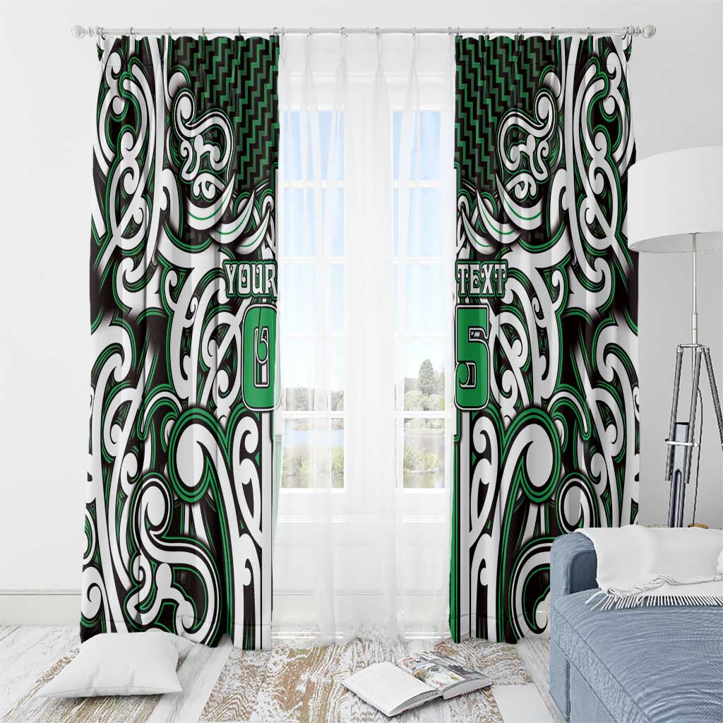 Custom Aotearoa Ngai Tahu Window Curtain Maori Tribal Pattern Mix Poutama