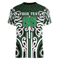 Custom Aotearoa Ngai Tahu Women V-Neck T-Shirt Maori Tribal Pattern Mix Poutama LT05 - Polynesian Pride