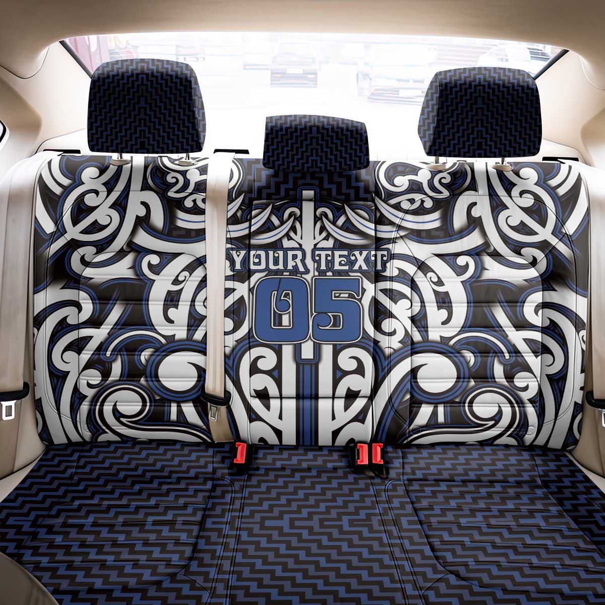 Custom Aotearoa Ngati Tuwharetoa Back Car Seat Cover Maori Tribal Pattern Mix Poutama