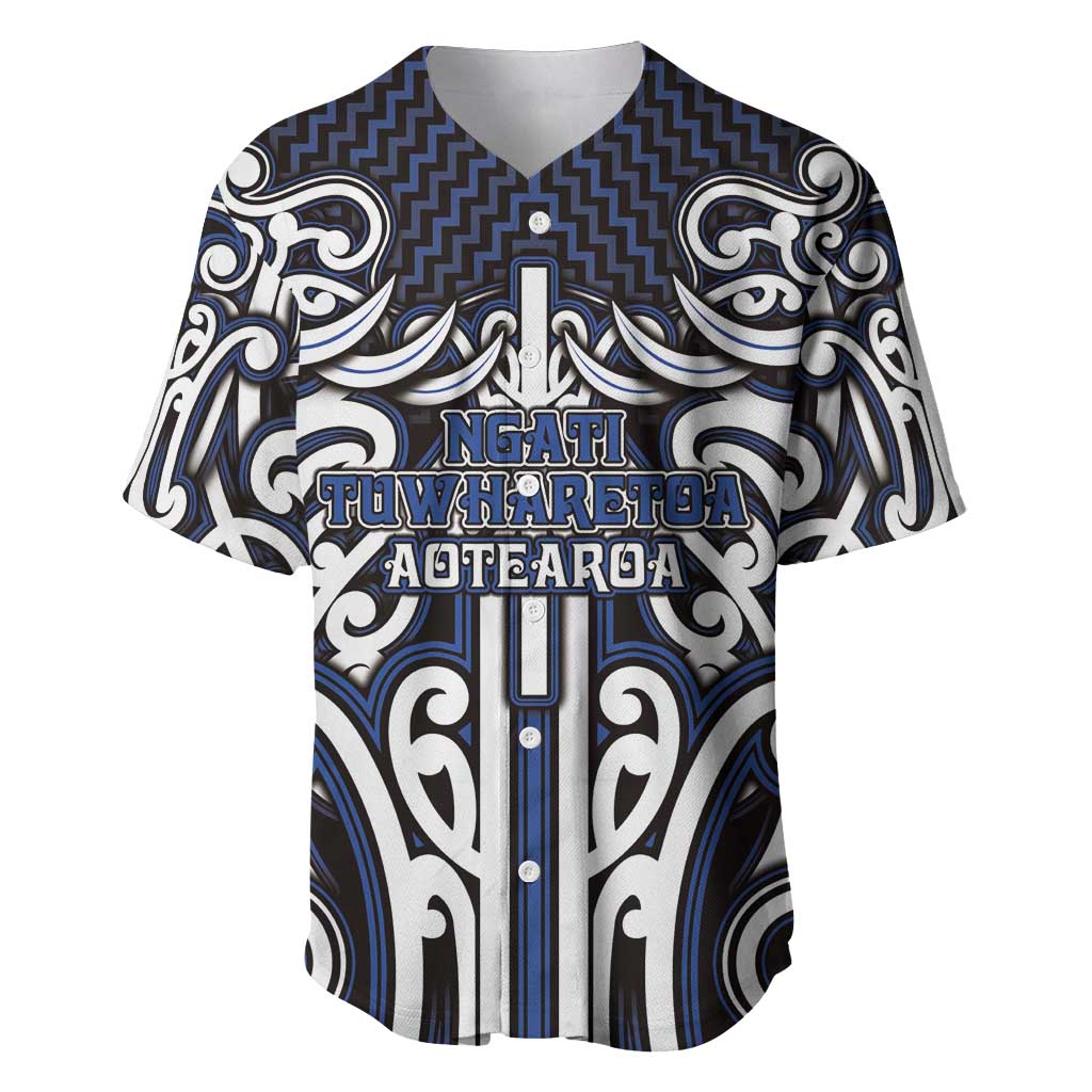 Custom Aotearoa Ngati Tuwharetoa Baseball Jersey Maori Tribal Pattern Mix Poutama