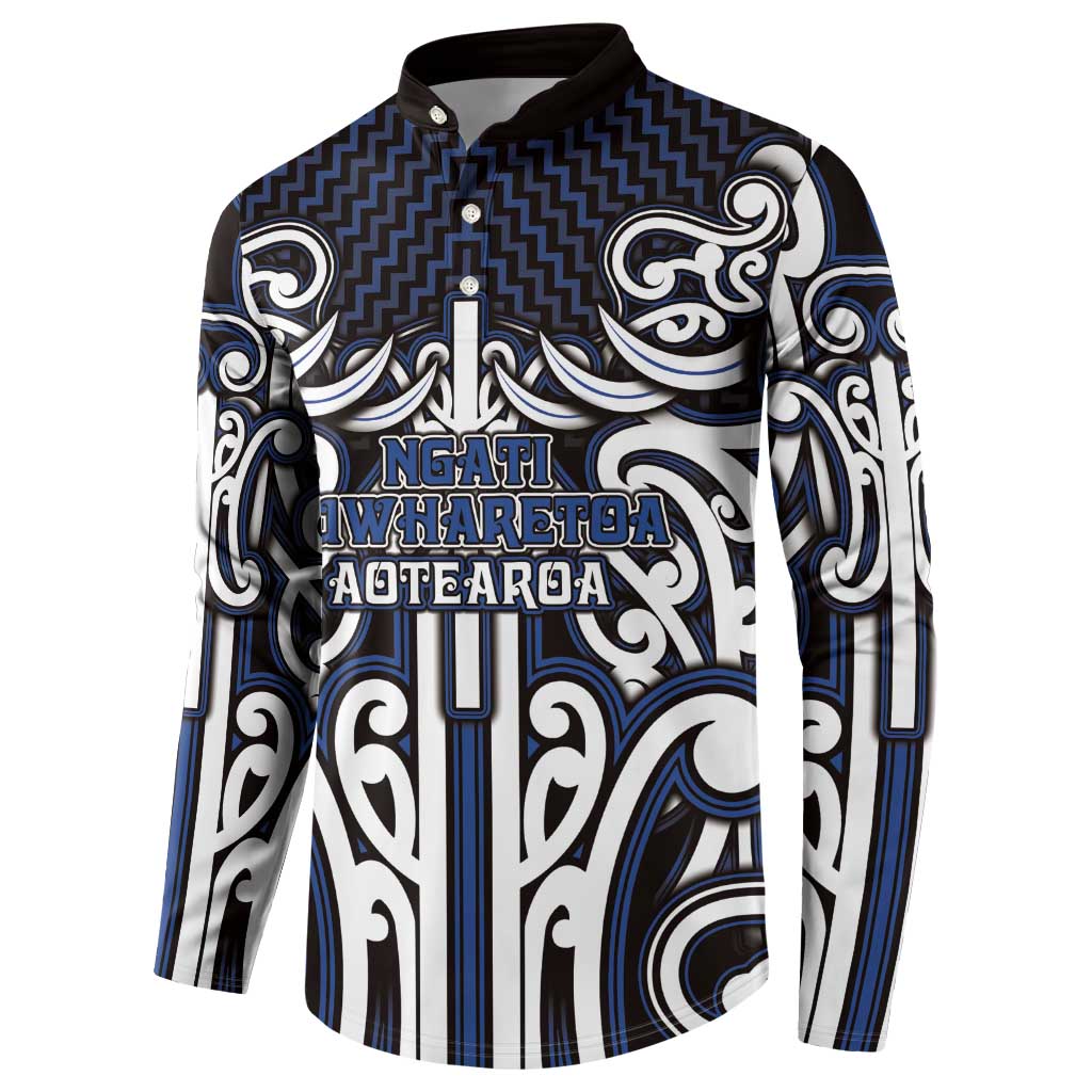Custom Aotearoa Ngati Tuwharetoa Button Sweatshirt Maori Tribal Pattern Mix Poutama