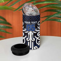 Custom Aotearoa Ngati Tuwharetoa 4 in 1 Can Cooler Tumbler Maori Tribal Pattern Mix Poutama LT05 - Polynesian Pride