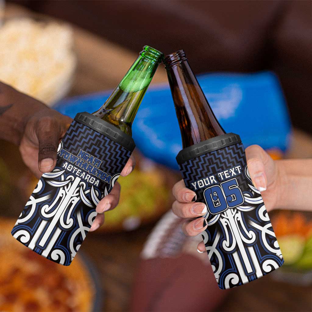 Custom Aotearoa Ngati Tuwharetoa 4 in 1 Can Cooler Tumbler Maori Tribal Pattern Mix Poutama LT05 - Polynesian Pride