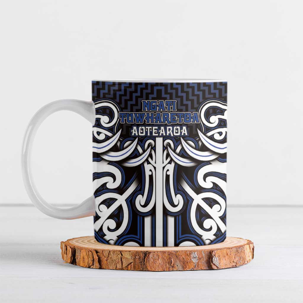 Custom Aotearoa Ngati Tuwharetoa Ceramic Mug Maori Tribal Pattern Mix Poutama