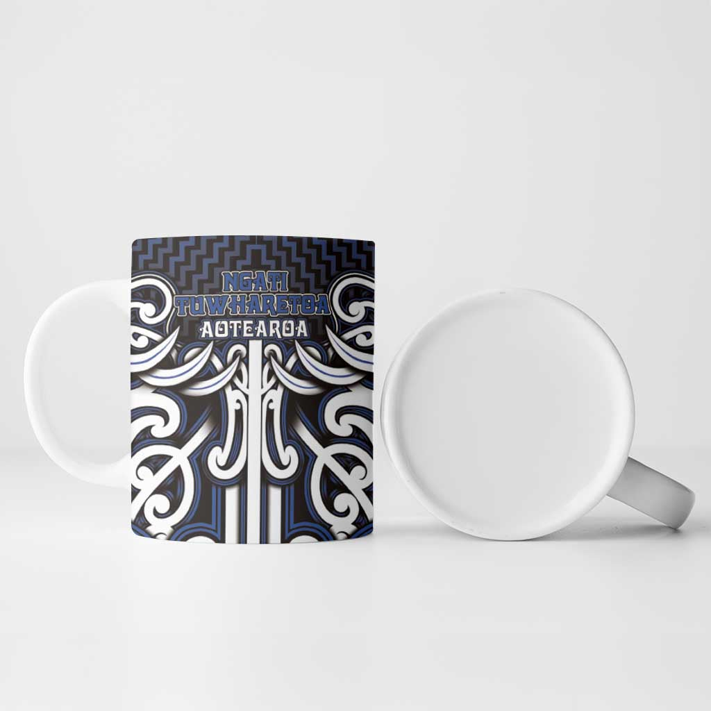 Custom Aotearoa Ngati Tuwharetoa Ceramic Mug Maori Tribal Pattern Mix Poutama
