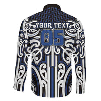 Custom Aotearoa Ngati Tuwharetoa Family Matching Off The Shoulder Long Sleeve Dress and Hawaiian Shirt Maori Tribal Pattern Mix Poutama LT05 - Polynesian Pride