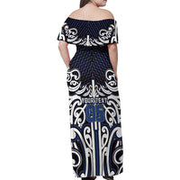 Custom Aotearoa Ngati Tuwharetoa Family Matching Off Shoulder Maxi Dress and Hawaiian Shirt Maori Tribal Pattern Mix Poutama LT05 - Polynesian Pride