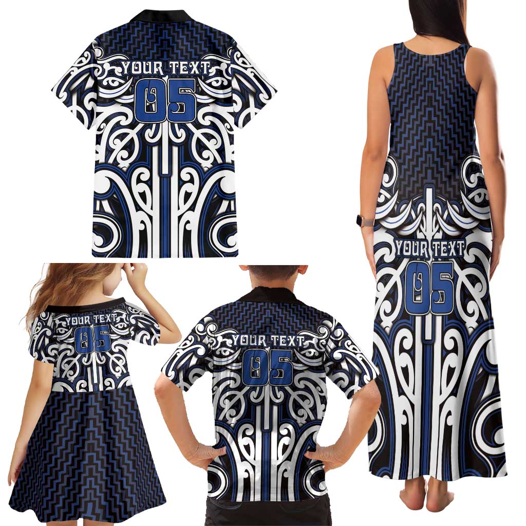 Custom Aotearoa Ngati Tuwharetoa Family Matching Tank Maxi Dress and Hawaiian Shirt Maori Tribal Pattern Mix Poutama LT05 - Polynesian Pride