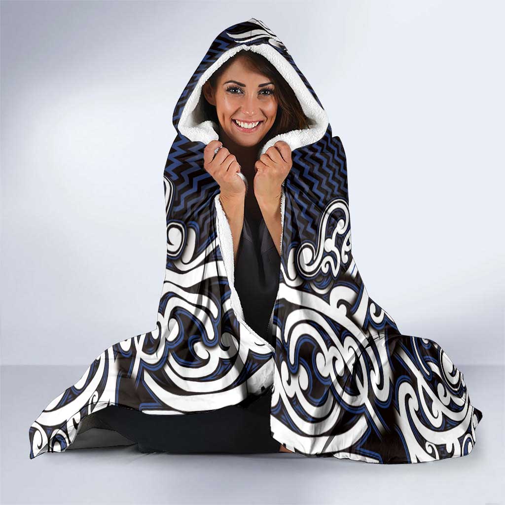 Custom Aotearoa Ngati Tuwharetoa Hooded Blanket Maori Tribal Pattern Mix Poutama LT05 - Polynesian Pride