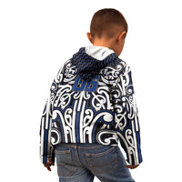 Custom Aotearoa Ngati Tuwharetoa Kid Hoodie Maori Tribal Pattern Mix Poutama