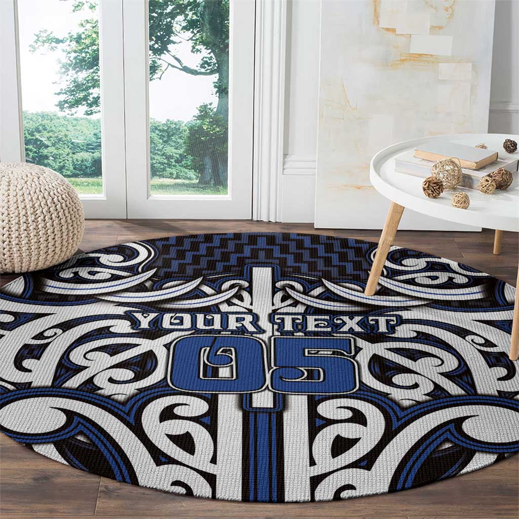 Custom Aotearoa Ngati Tuwharetoa Round Carpet Maori Tribal Pattern Mix Poutama