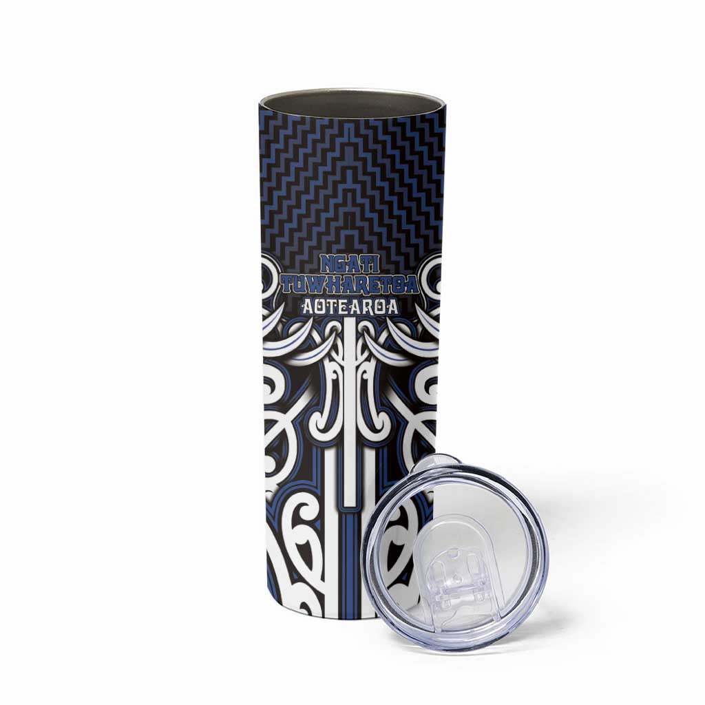 Custom Aotearoa Ngati Tuwharetoa Skinny Tumbler Maori Tribal Pattern Mix Poutama LT05 - Polynesian Pride