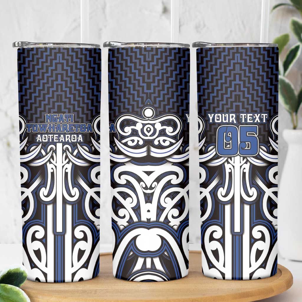 Custom Aotearoa Ngati Tuwharetoa Skinny Tumbler Maori Tribal Pattern Mix Poutama LT05 - Polynesian Pride