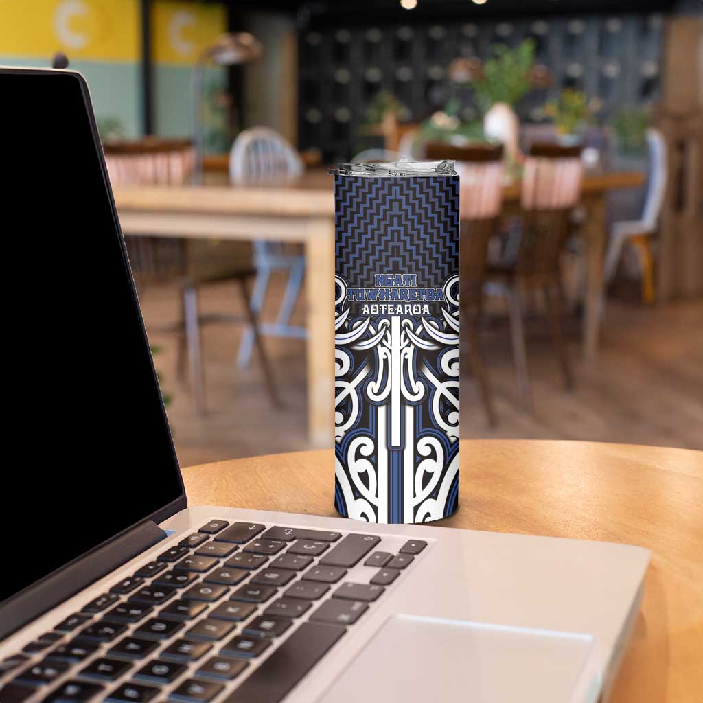 Custom Aotearoa Ngati Tuwharetoa Skinny Tumbler Maori Tribal Pattern Mix Poutama LT05 - Polynesian Pride
