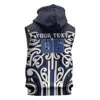 Custom Aotearoa Ngati Tuwharetoa Sleeveless Hoodie Maori Tribal Pattern Mix Poutama