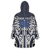 Custom Aotearoa Ngati Tuwharetoa Wearable Blanket Hoodie Maori Tribal Pattern Mix Poutama LT05 - Polynesian Pride