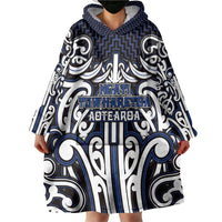 Custom Aotearoa Ngati Tuwharetoa Wearable Blanket Hoodie Maori Tribal Pattern Mix Poutama LT05 - Polynesian Pride