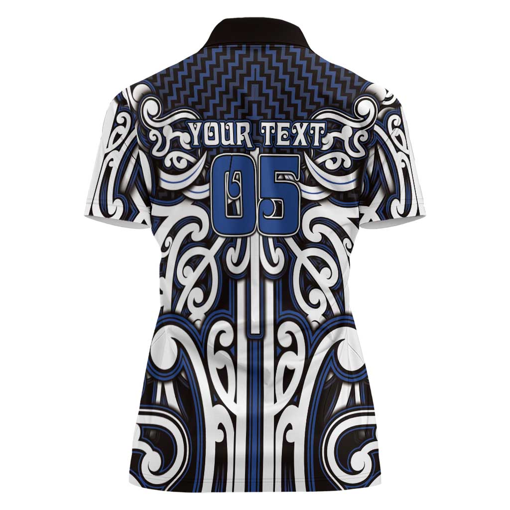 Custom Aotearoa Ngati Tuwharetoa Women Polo Shirt Maori Tribal Pattern Mix Poutama LT05 - Polynesian Pride